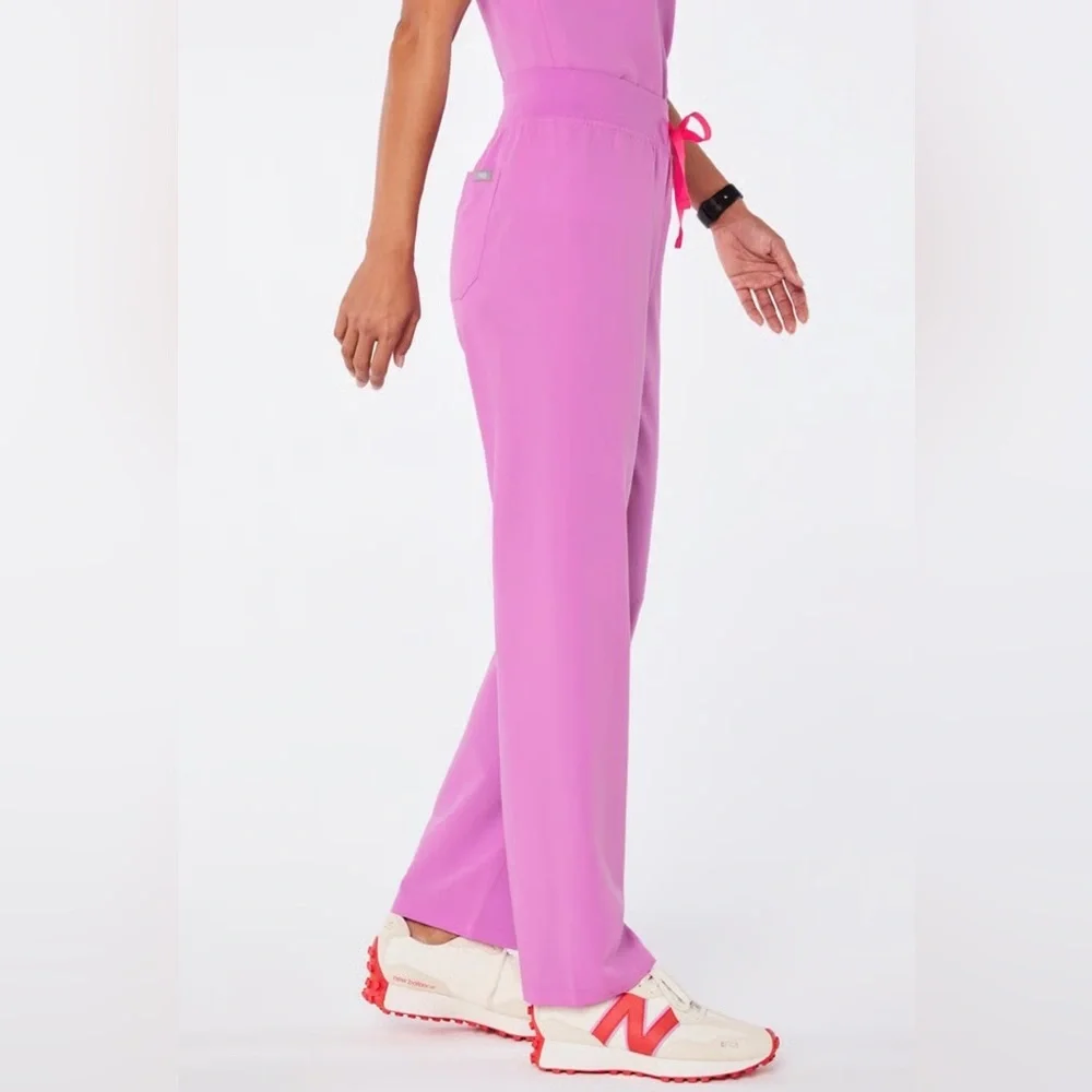 Figs - High waisted Livingston scrub pants in pink cloud (Tall XL) - Picture 2 of 11